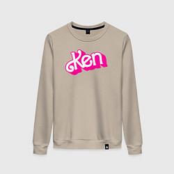 Свитшот хлопковый женский Логотип розовый Кен, цвет: миндальный