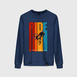Свитшот хлопковый женский MTB - ride, цвет: тёмно-синий
