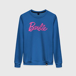 Свитшот хлопковый женский Блестящий логотип Барби, цвет: синий