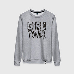 Свитшот хлопковый женский Girl power mood, цвет: меланж