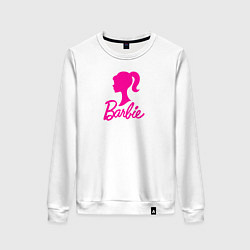 Свитшот хлопковый женский Розовый логотип Барби, цвет: белый