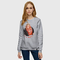 Свитшот хлопковый женский То-то жа!!!, цвет: меланж — фото 2