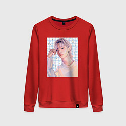Свитшот хлопковый женский Феликс - Stray Kids, цвет: красный