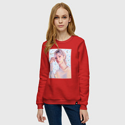 Свитшот хлопковый женский Феликс - Stray Kids, цвет: красный — фото 2