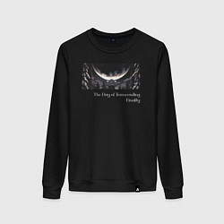 Свитшот хлопковый женский The day of transcending finality, цвет: черный