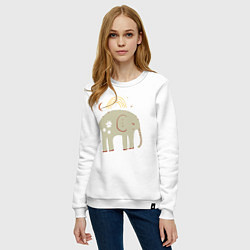 Свитшот хлопковый женский Elephants world, цвет: белый — фото 2
