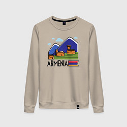 Свитшот хлопковый женский Горная Армения, цвет: миндальный