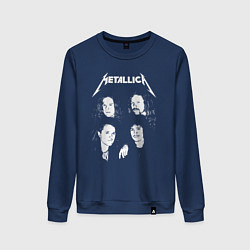 Свитшот хлопковый женский Metallica band, цвет: тёмно-синий