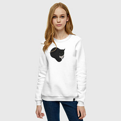 Свитшот хлопковый женский Maxwell cat, цвет: белый — фото 2