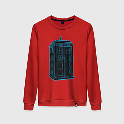 Свитшот хлопковый женский Black tardis, цвет: красный