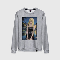 Свитшот хлопковый женский Уруми Канзаки, цвет: меланж