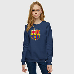 Свитшот хлопковый женский Barcelona fc sport, цвет: тёмно-синий — фото 2