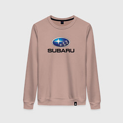 Свитшот хлопковый женский Subaru sport auto, цвет: пыльно-розовый