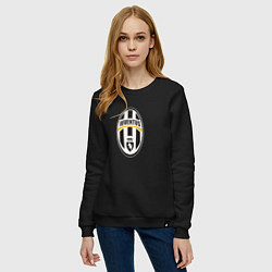 Свитшот хлопковый женский Juventus sport fc, цвет: черный — фото 2
