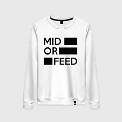 Свитшот хлопковый женский Mid or feed, цвет: белый