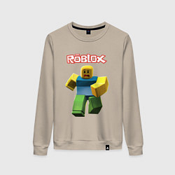 Свитшот хлопковый женский Roblox бегущий персонаж, цвет: миндальный