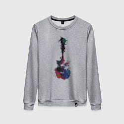 Свитшот хлопковый женский Guitar splash, цвет: меланж
