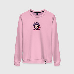Свитшот хлопковый женский Маленький Дракула, цвет: светло-розовый