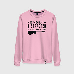 Женский свитшот Легко отвлекается на гитары