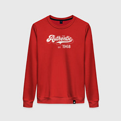 Свитшот хлопковый женский Authentic 1968, цвет: красный