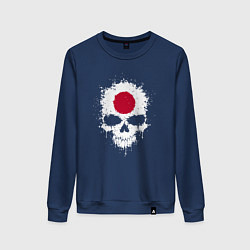 Свитшот хлопковый женский Череп Япония, цвет: тёмно-синий