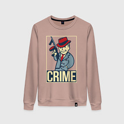 Свитшот хлопковый женский Vault crime, цвет: пыльно-розовый