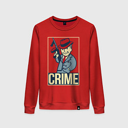 Свитшот хлопковый женский Vault crime, цвет: красный