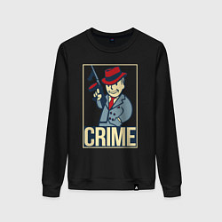 Свитшот хлопковый женский Vault crime, цвет: черный