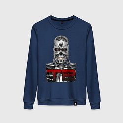Свитшот хлопковый женский Terminator 2 T800, цвет: тёмно-синий