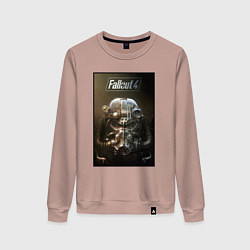 Свитшот хлопковый женский Fallout armour poster, цвет: пыльно-розовый