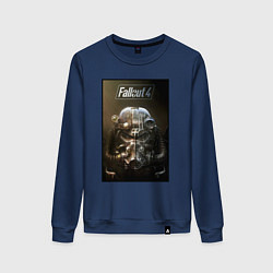 Свитшот хлопковый женский Fallout armour poster, цвет: тёмно-синий