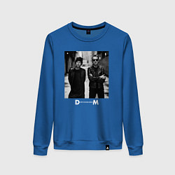 Свитшот хлопковый женский Depeche Mode - Dave Gahan and Martin Gore bw, цвет: синий