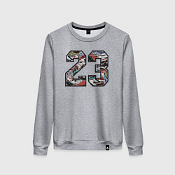 Свитшот хлопковый женский Джордан 23, цвет: меланж