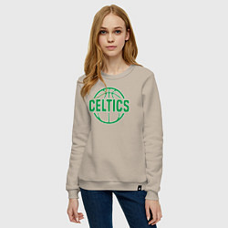 Свитшот хлопковый женский Celtics ball, цвет: миндальный — фото 2