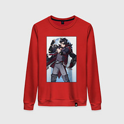 Свитшот хлопковый женский Ризли Геншин импакт, цвет: красный