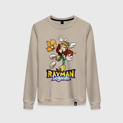 Свитшот хлопковый женский Рэймэн и Барбара - обнимашки, цвет: миндальный