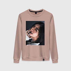 Свитшот хлопковый женский Hyunjin Rock Star Stray Kids, цвет: пыльно-розовый
