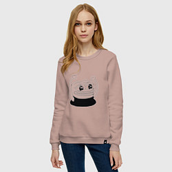 Свитшот хлопковый женский Лягушонок радуется, цвет: пыльно-розовый — фото 2