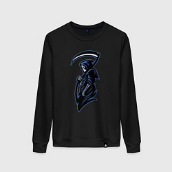 Свитшот хлопковый женский Grim reaper, цвет: черный
