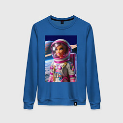Свитшот хлопковый женский Барби - крутой космонавт, цвет: синий