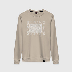 Свитшот хлопковый женский Zebra Africa, цвет: миндальный