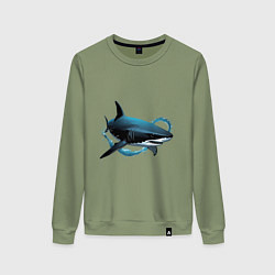 Женский свитшот Акула портрет