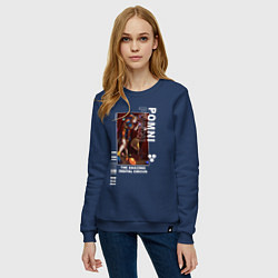 Свитшот хлопковый женский Радостная Помни Удивительный цифровой цирк, цвет: тёмно-синий — фото 2
