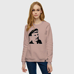 Свитшот хлопковый женский Ленин в кепке, цвет: пыльно-розовый — фото 2