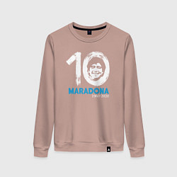 Свитшот хлопковый женский Maradona 10, цвет: пыльно-розовый