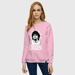 Свитшот хлопковый женский Dios Diego Maradona, цвет: светло-розовый — фото 2