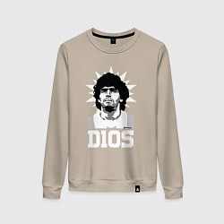 Свитшот хлопковый женский Dios Diego Maradona, цвет: миндальный