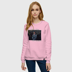 Свитшот хлопковый женский Кругом враги рисунок, цвет: светло-розовый — фото 2