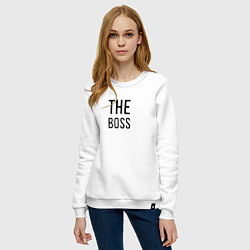 Свитшот хлопковый женский The boss - Couple, цвет: белый — фото 2