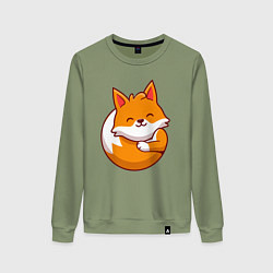 Свитшот хлопковый женский Orange fox, цвет: авокадо